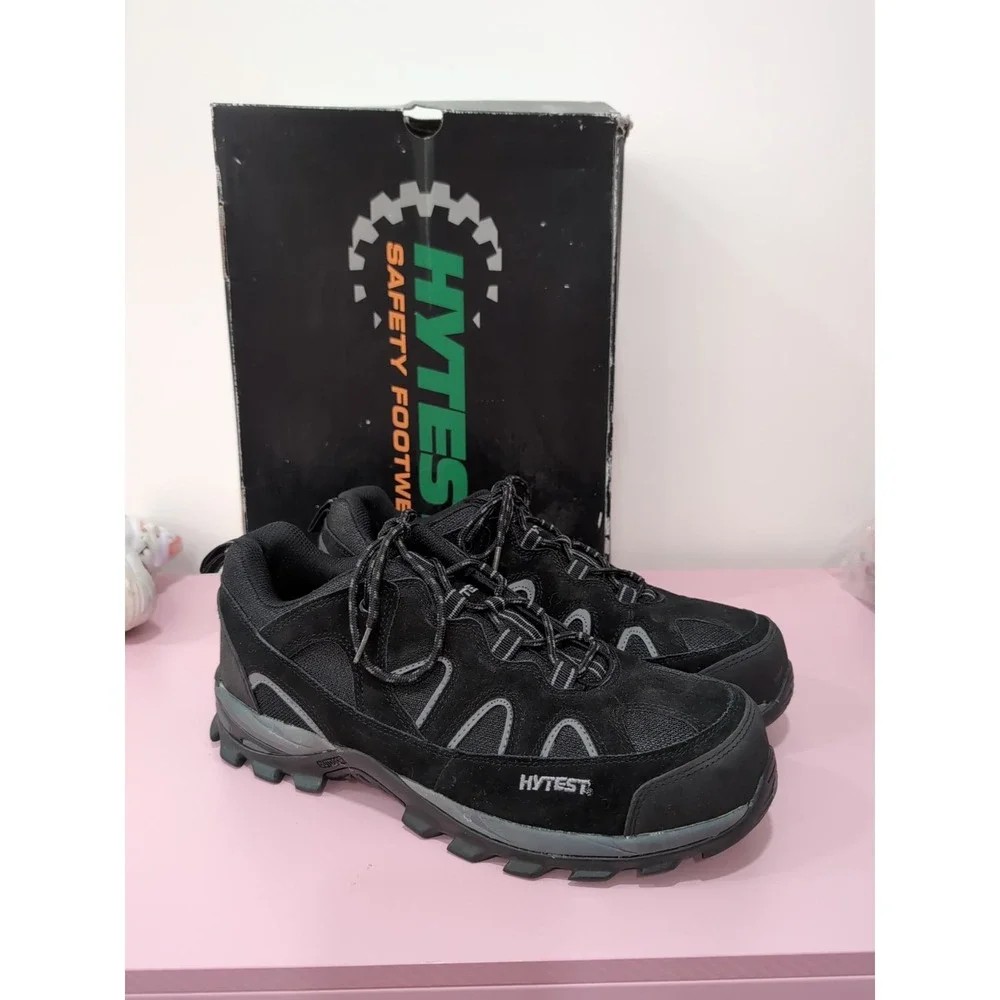 NWB Hytest Men's Multi Sport Steel Toe Black Leather Safety Shoes K11350 Sz 11EW